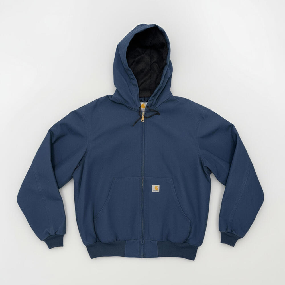 Carhartt Vintage 2005 Active Jacket Mens XL Navy Mesh Zip Lined Fade Hoodie J161